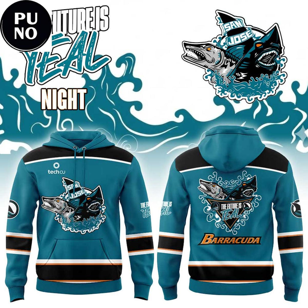 San Jose Sharks Barracuda The Future is Teal Night 2026 Hoodie T-Shirt