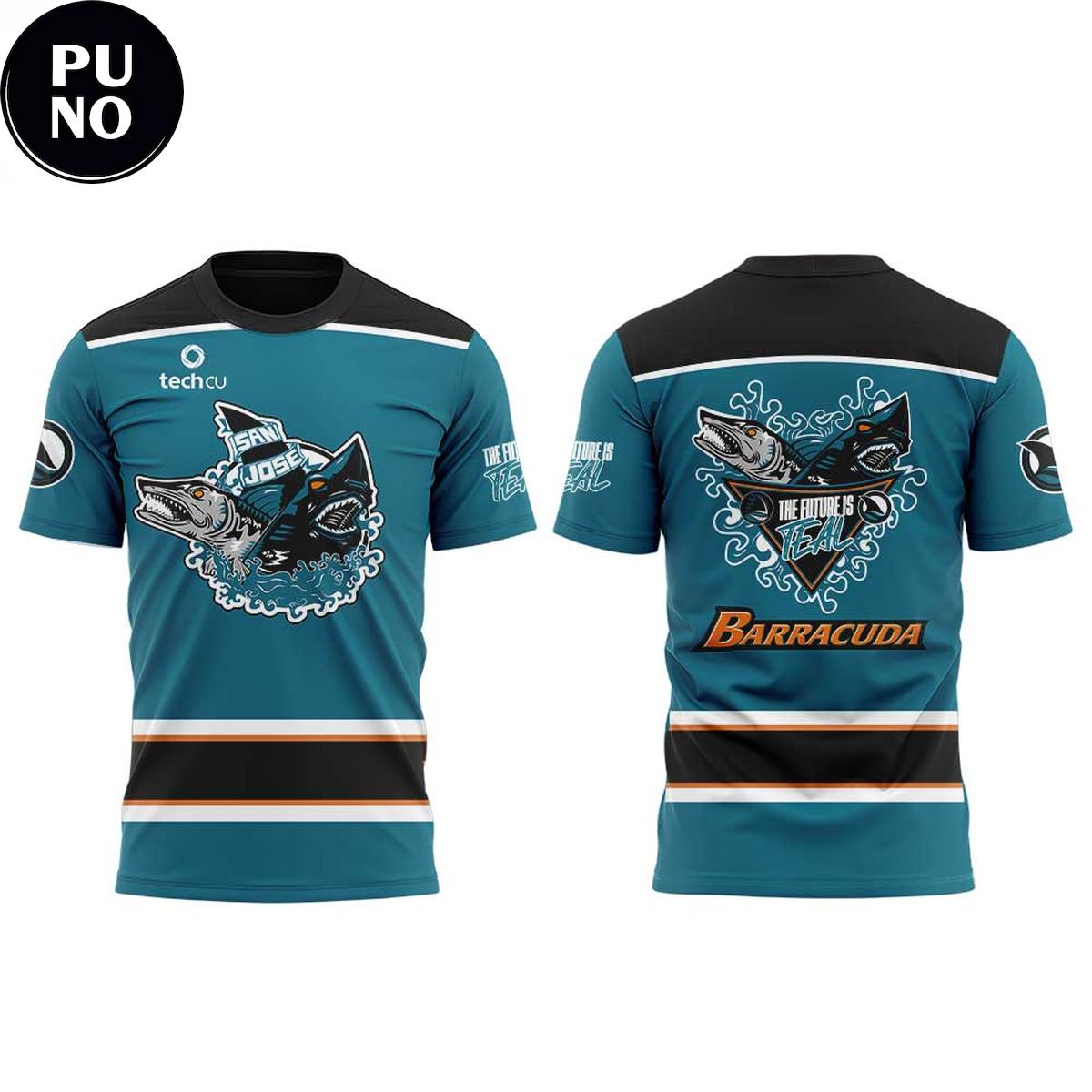San Jose Sharks Barracuda The Future is Teal Night 2026 Hoodie T-Shirt