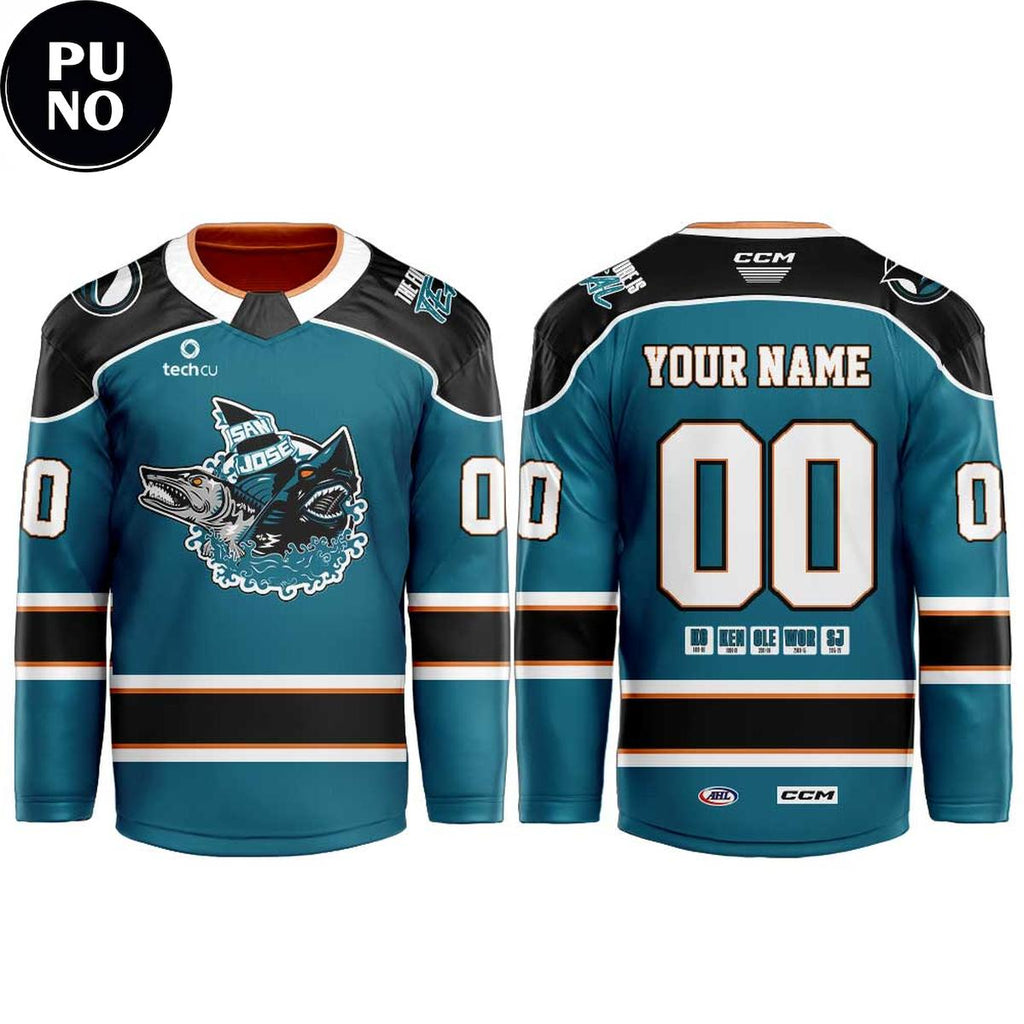 San Jose Sharks Barracuda The Future is Teal Night 2026 Personalized Hockey Jersey