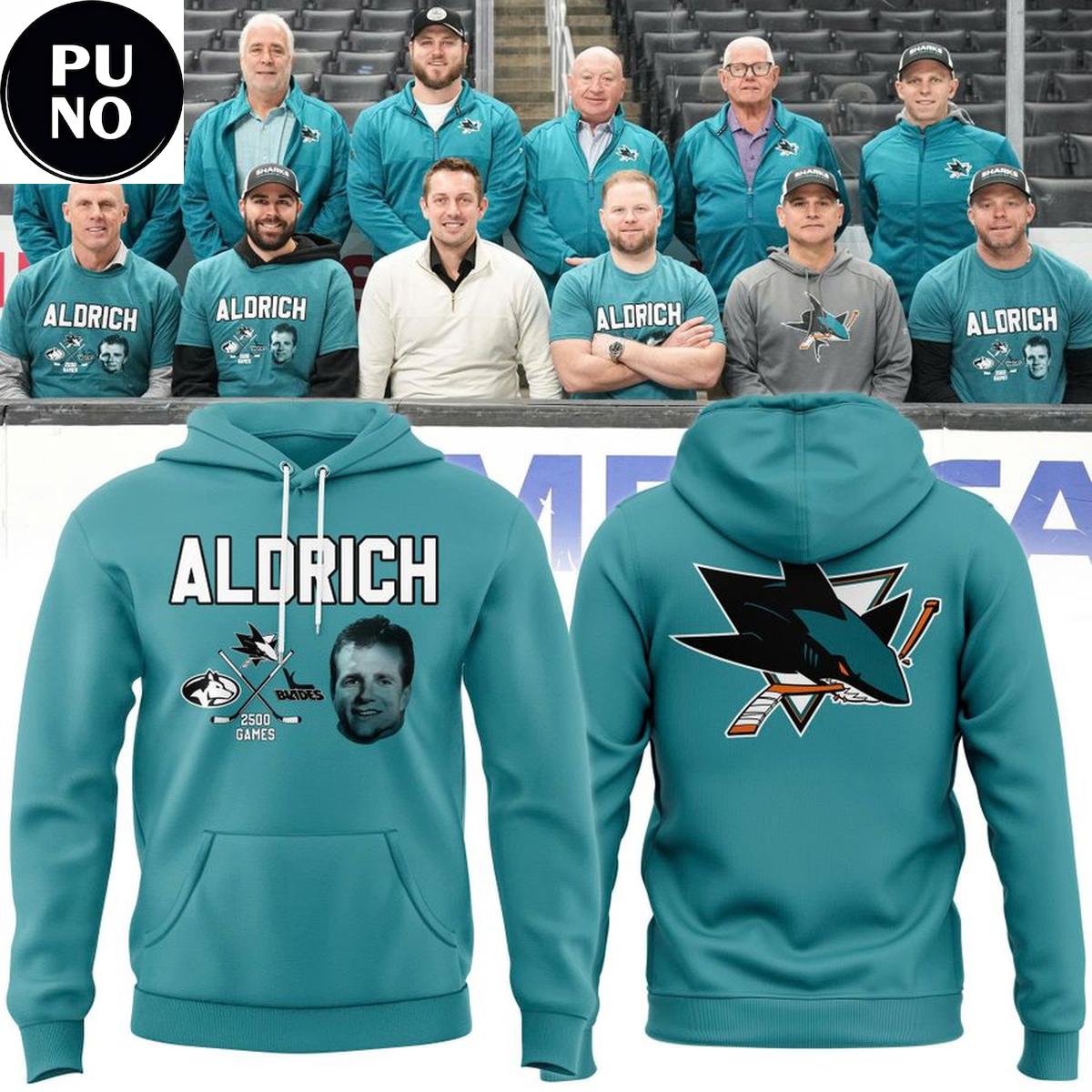 San Jose Sharks Coach Mike Aldrich 2026 Hoodie Shirt
