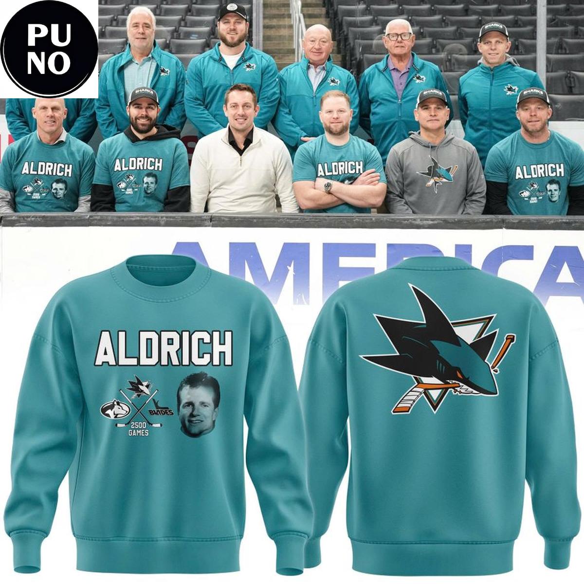 San Jose Sharks Coach Mike Aldrich 2026 Hoodie Shirt