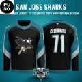 San Jose Sharks Fanatics Heritage 2.0 Celebrate 35th Anniversary Season Personalized Hockey Jersey