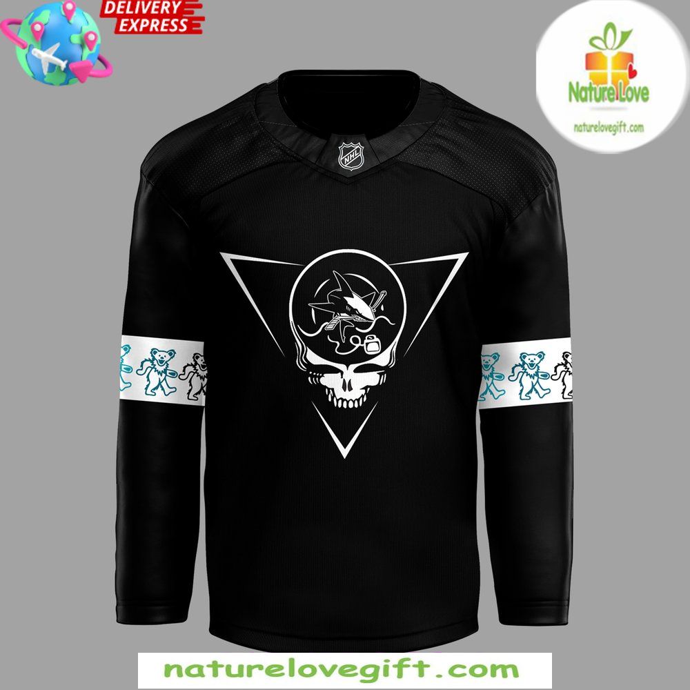 San Jose Sharks Grateful Dead 2026 Black Hockey Jersey NHL