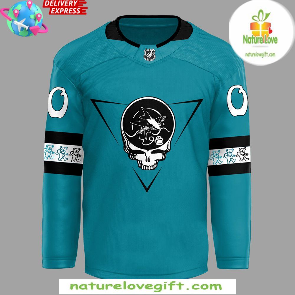 San Jose Sharks Grateful Dead 2026 Blue Hockey Jersey