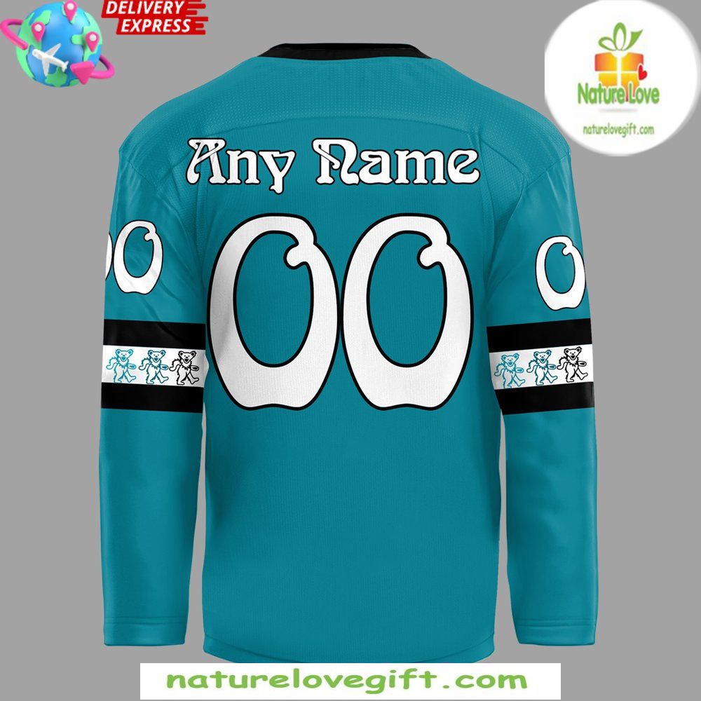 San Jose Sharks Grateful Dead 2026 Blue Hockey Jersey