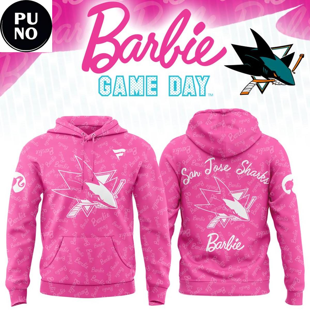 San Jose Sharks x Barbie Game Day All Pink 2026 Hoodie T-Shirt