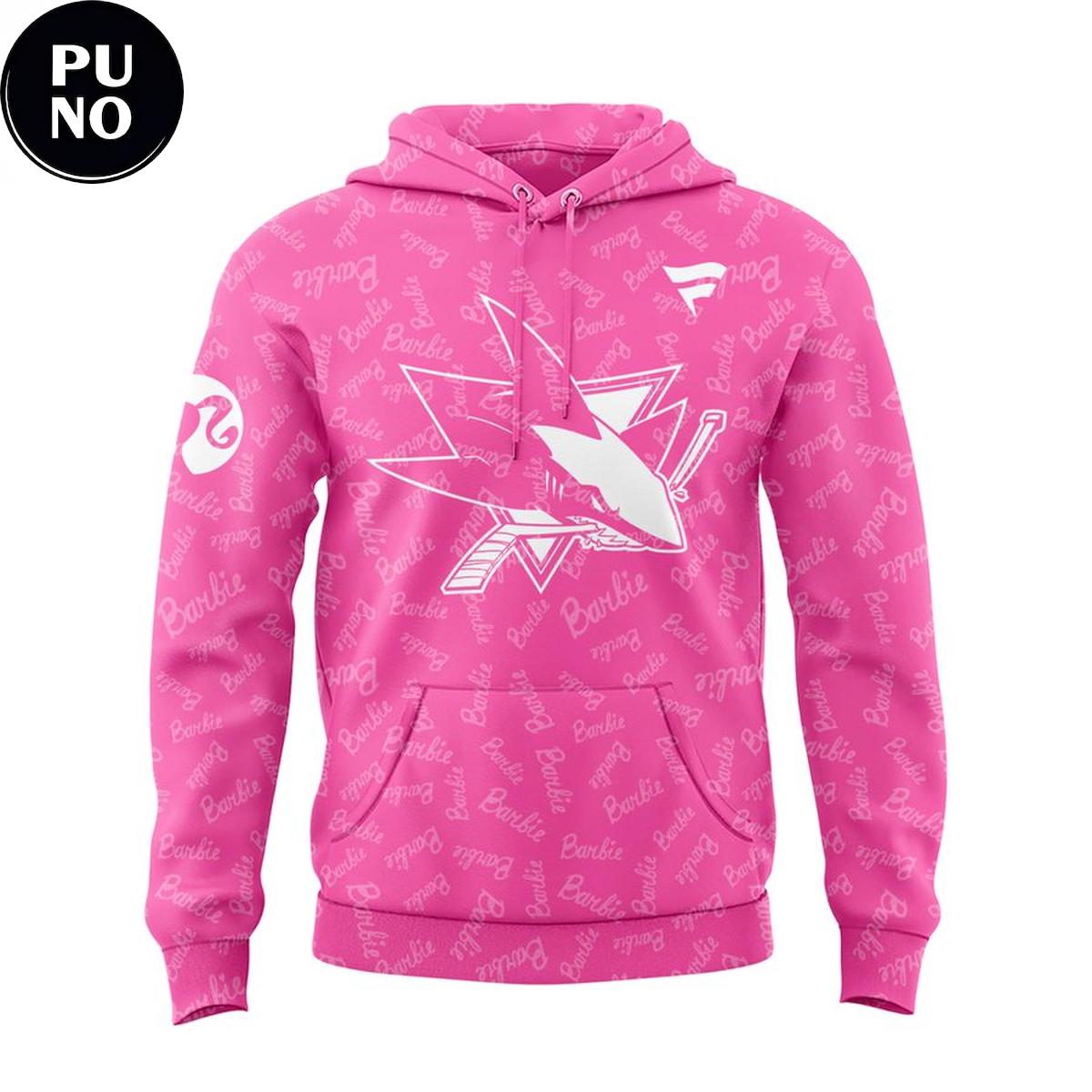 San Jose Sharks x Barbie Game Day All Pink 2026 Hoodie T-Shirt
