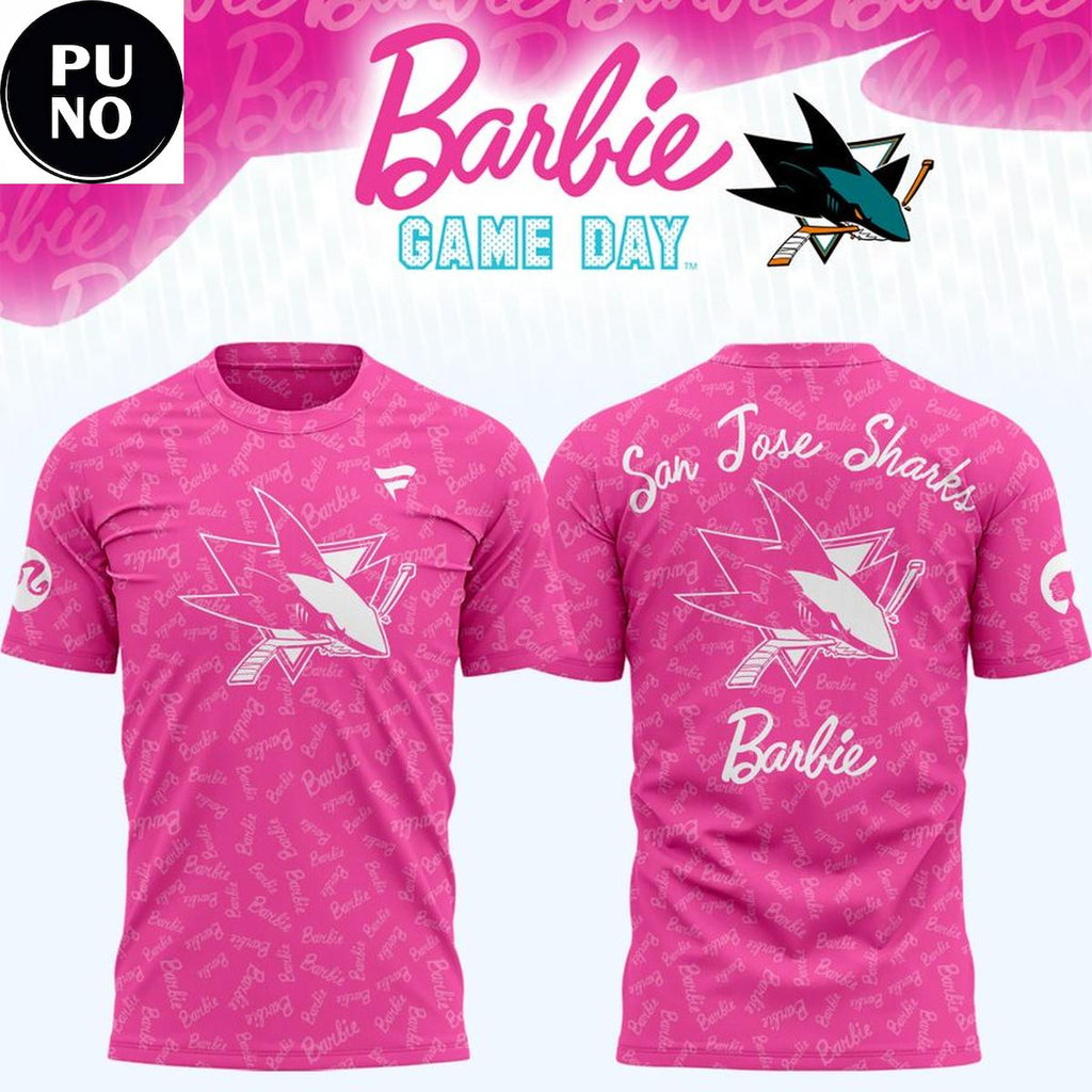 San Jose Sharks x Barbie Game Day All Pink 2026 Hoodie T-Shirt
