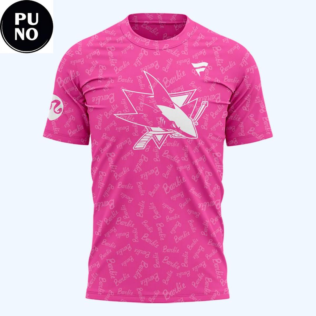 San Jose Sharks x Barbie Game Day All Pink 2026 Hoodie T-Shirt
