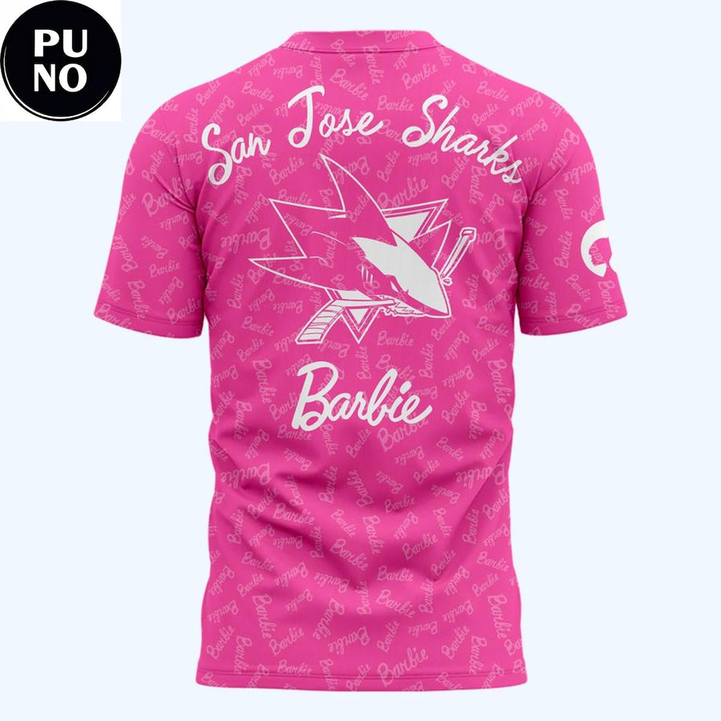 San Jose Sharks x Barbie Game Day All Pink 2026 Hoodie T-Shirt