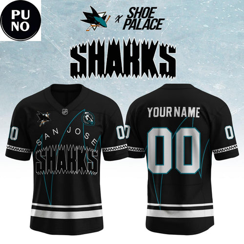 San Jose Sharks x Shoe Palace 2026 Personalized Football Jersey