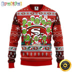 San Francisco 49ers Christmas Ugly Sweater Print 12 Grinch Xmas Day Show Your Team Spirit