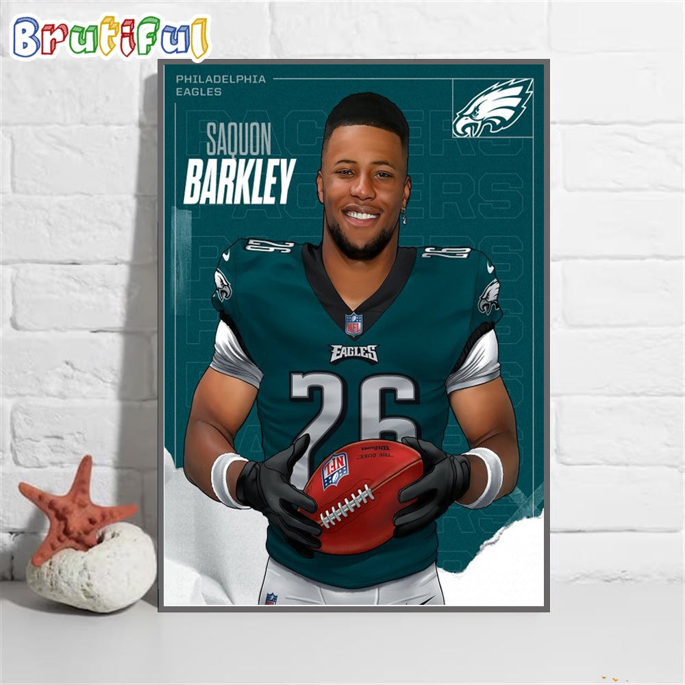 Saquon Barkley Chipi The Philadelphia Eagles Wall Art Poster Canvas