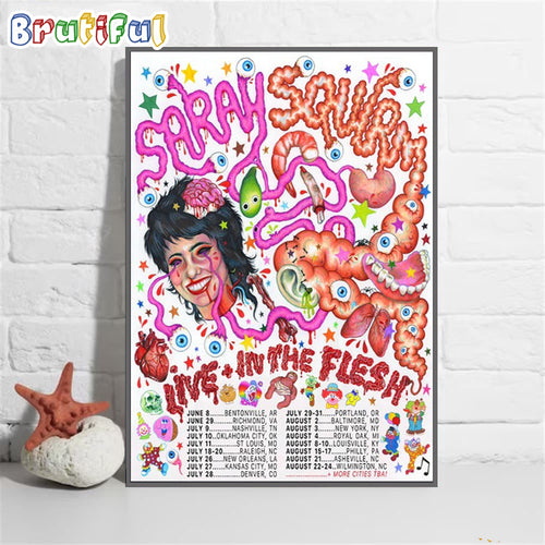 Sarah Squirm Tour 2024 Summer Wall Art Poster Canvas, Sarah Squirm Fans Poster Canvas