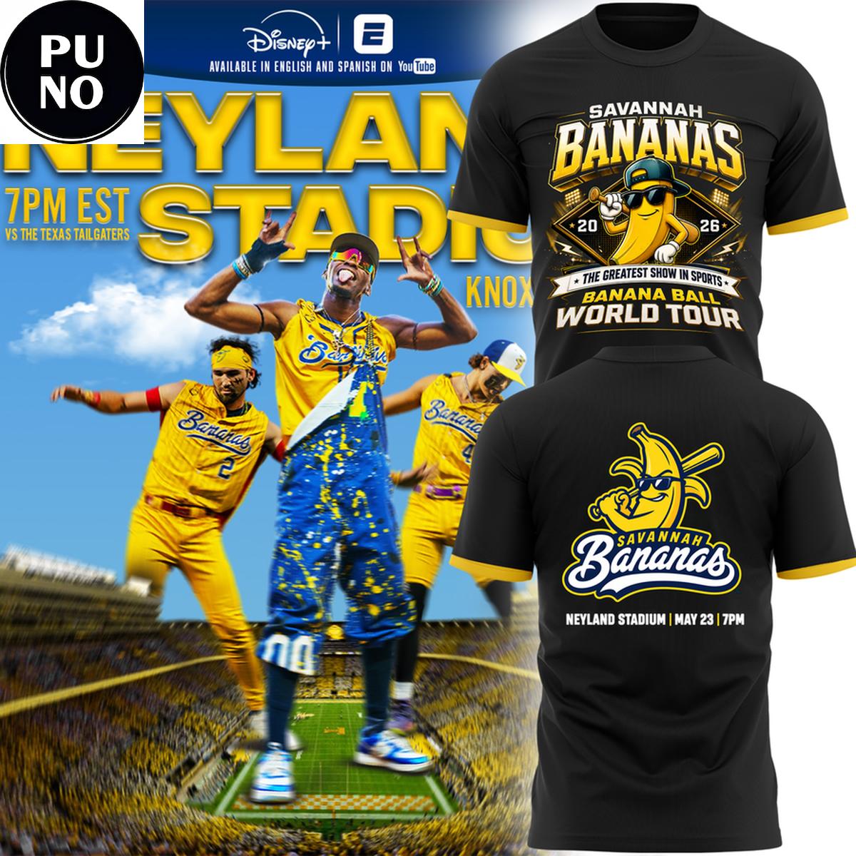 Savannah Bananas 2026 Banana Ball World Tour Neyland Stadium T-Shirt