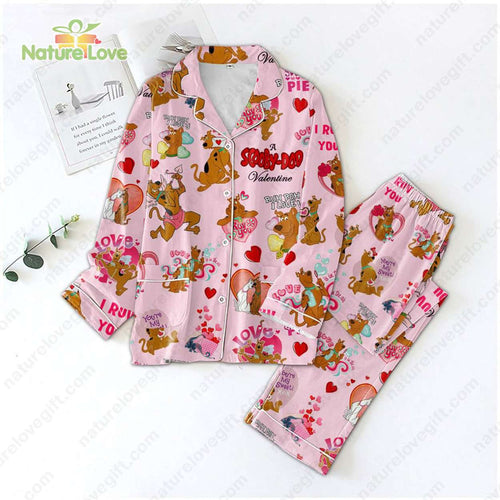 Scooby-Doo I Ruv You Valentine Pajamas Pink Set