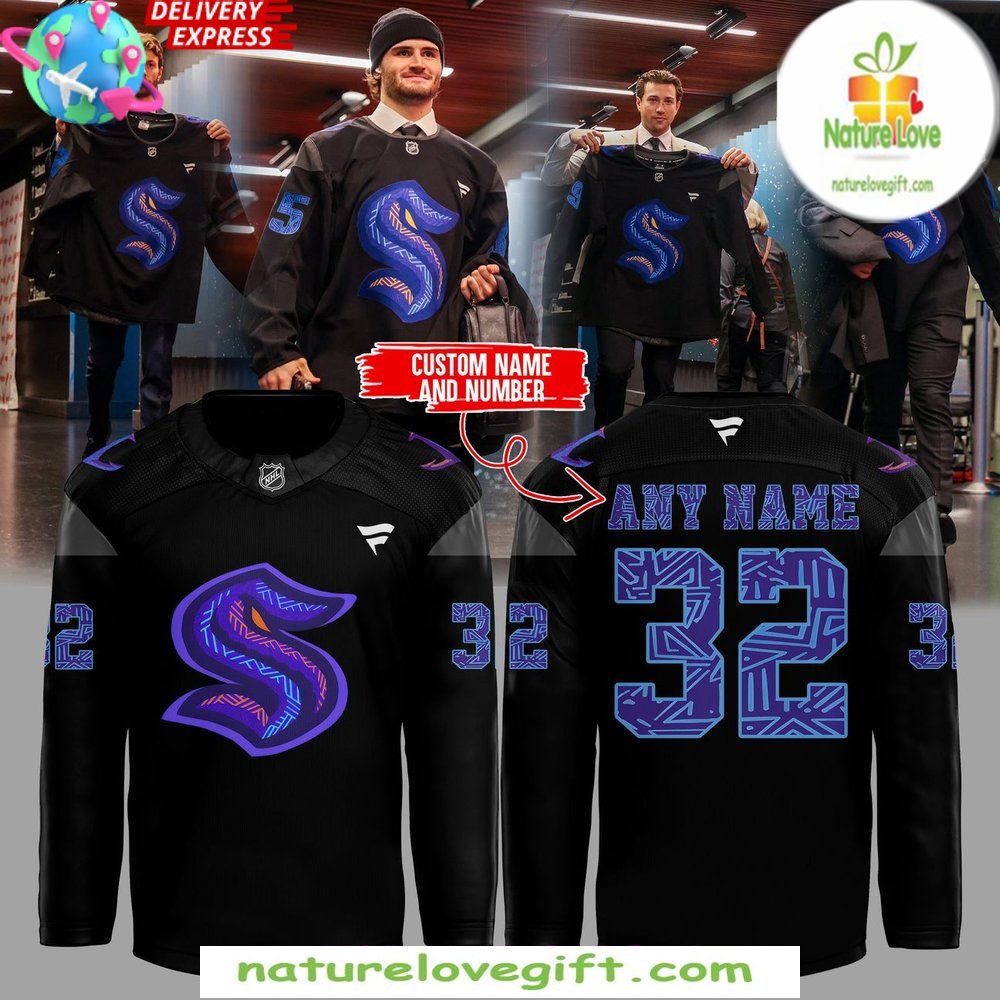 Seattle Kraken 2026 Black Hockey Jersey History Night Game