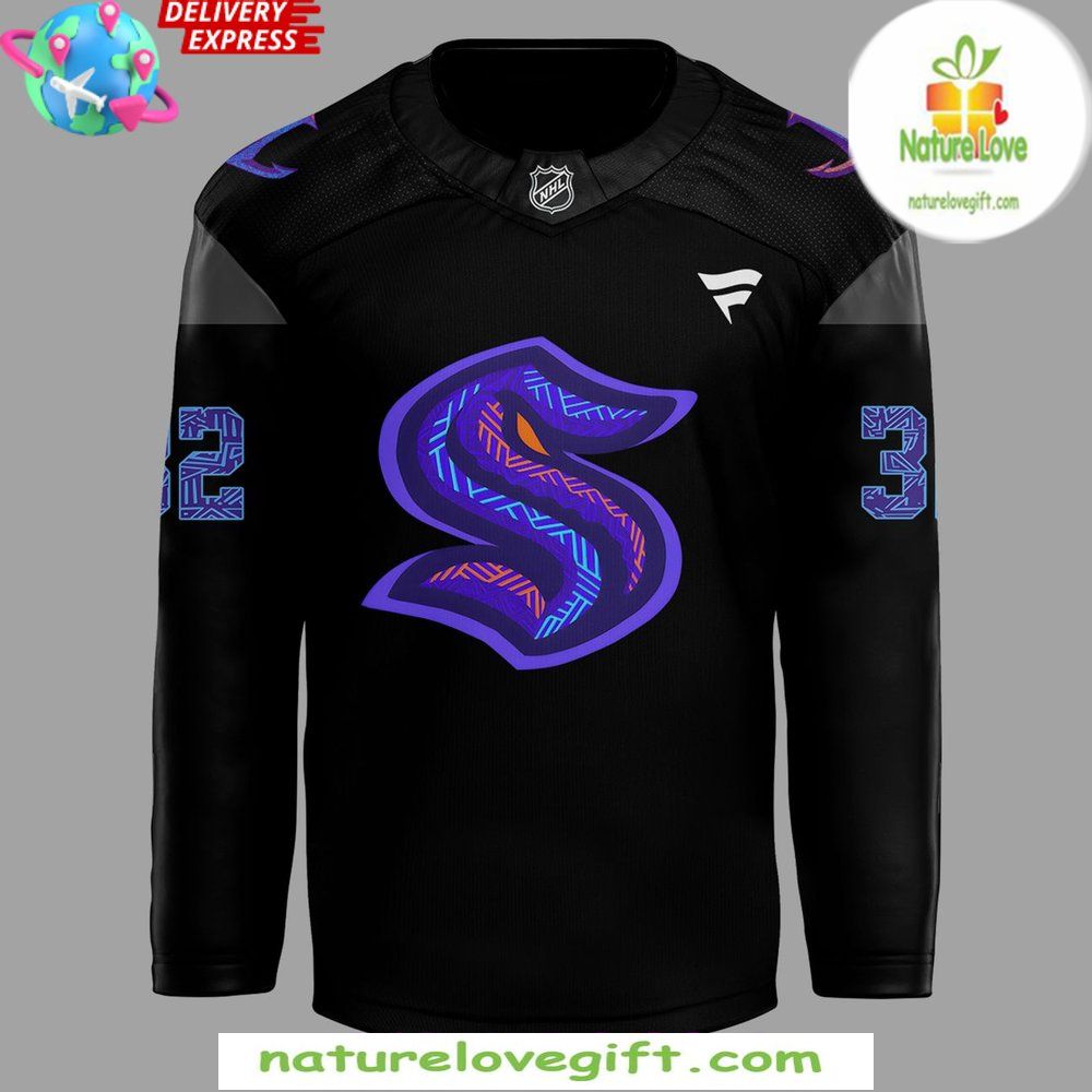 Seattle Kraken 2026 Black Hockey Jersey History Night Game