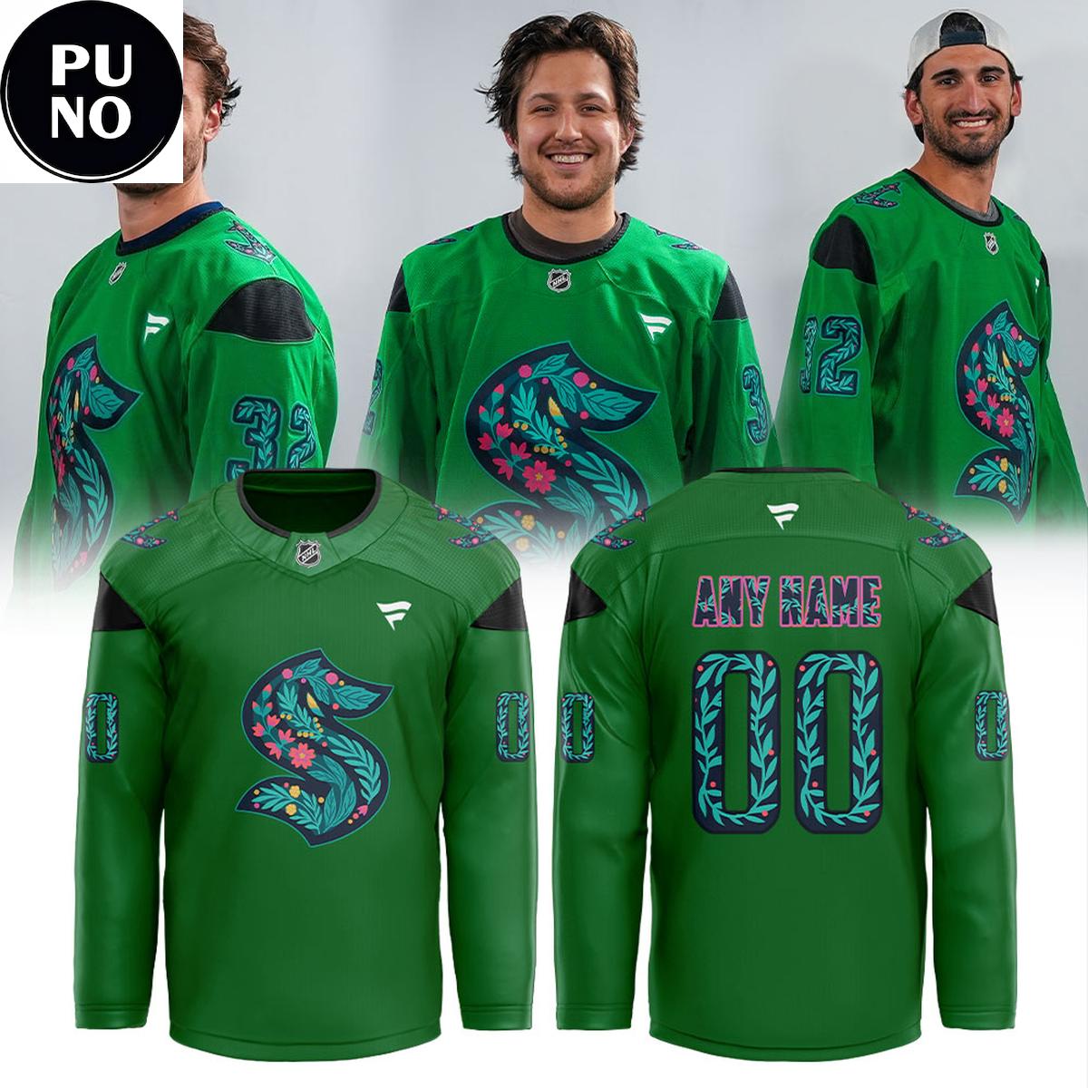 Seattle Kraken Green Night 2026 Personalized Hockey Jersey