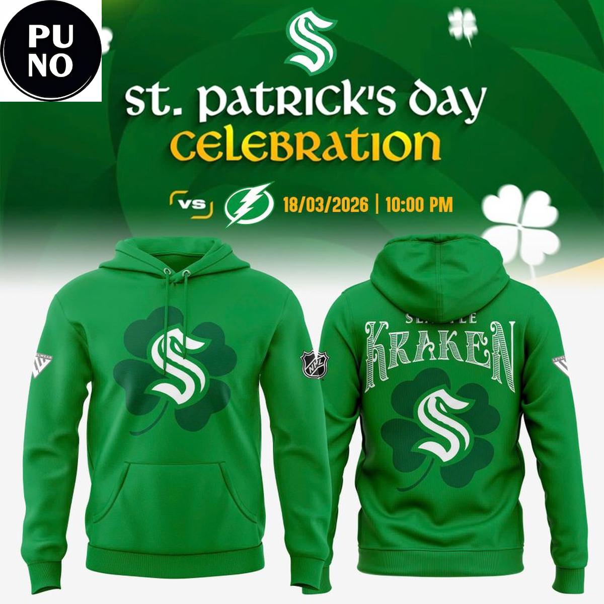 Seattle Kraken St. Patrick’s Day Celebration 2026 Hoodie