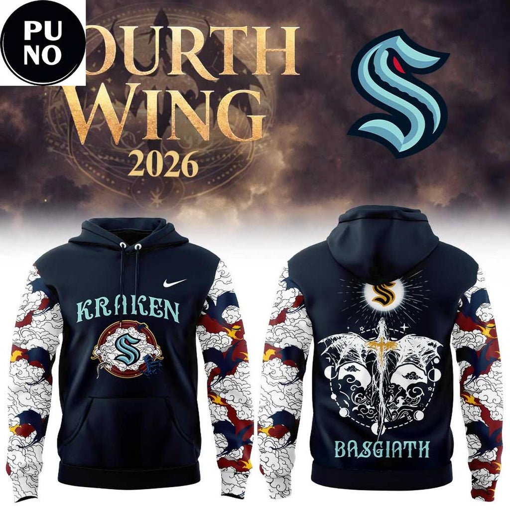 Seattle Kraken x Fourth Wings Night 2026 Basgiath Hoodie T-Shirt
