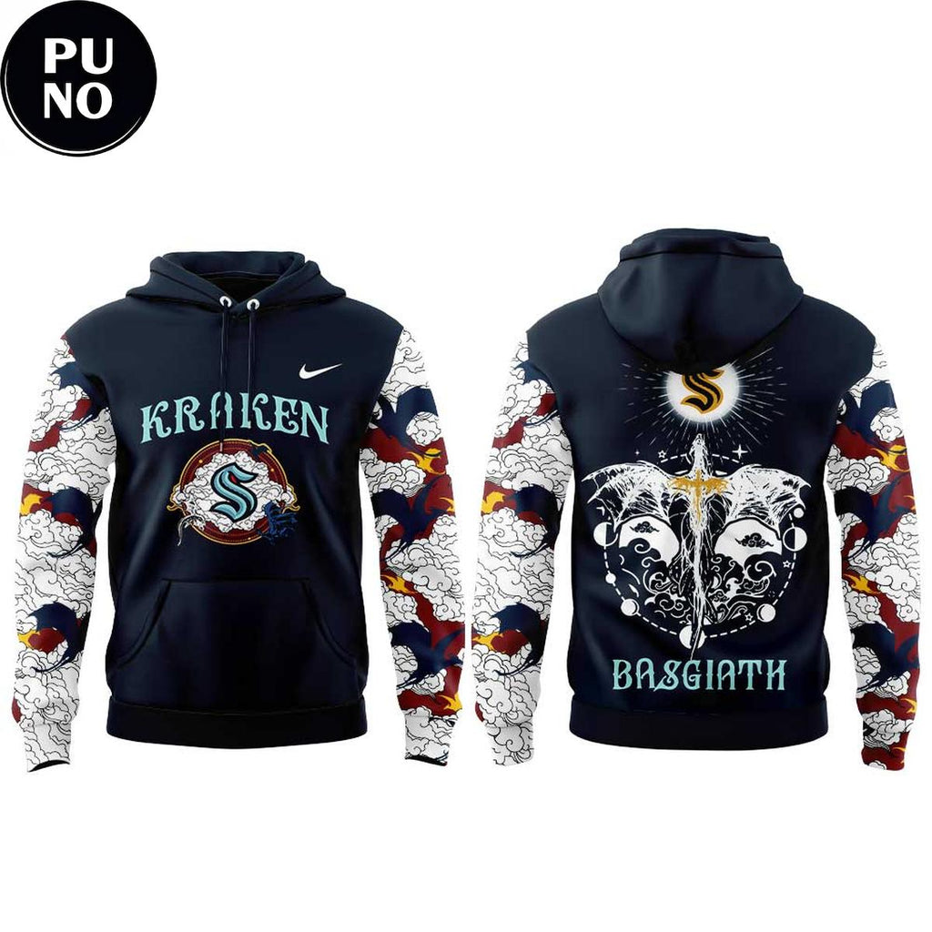 Seattle Kraken x Fourth Wings Night 2026 Basgiath Hoodie T-Shirt
