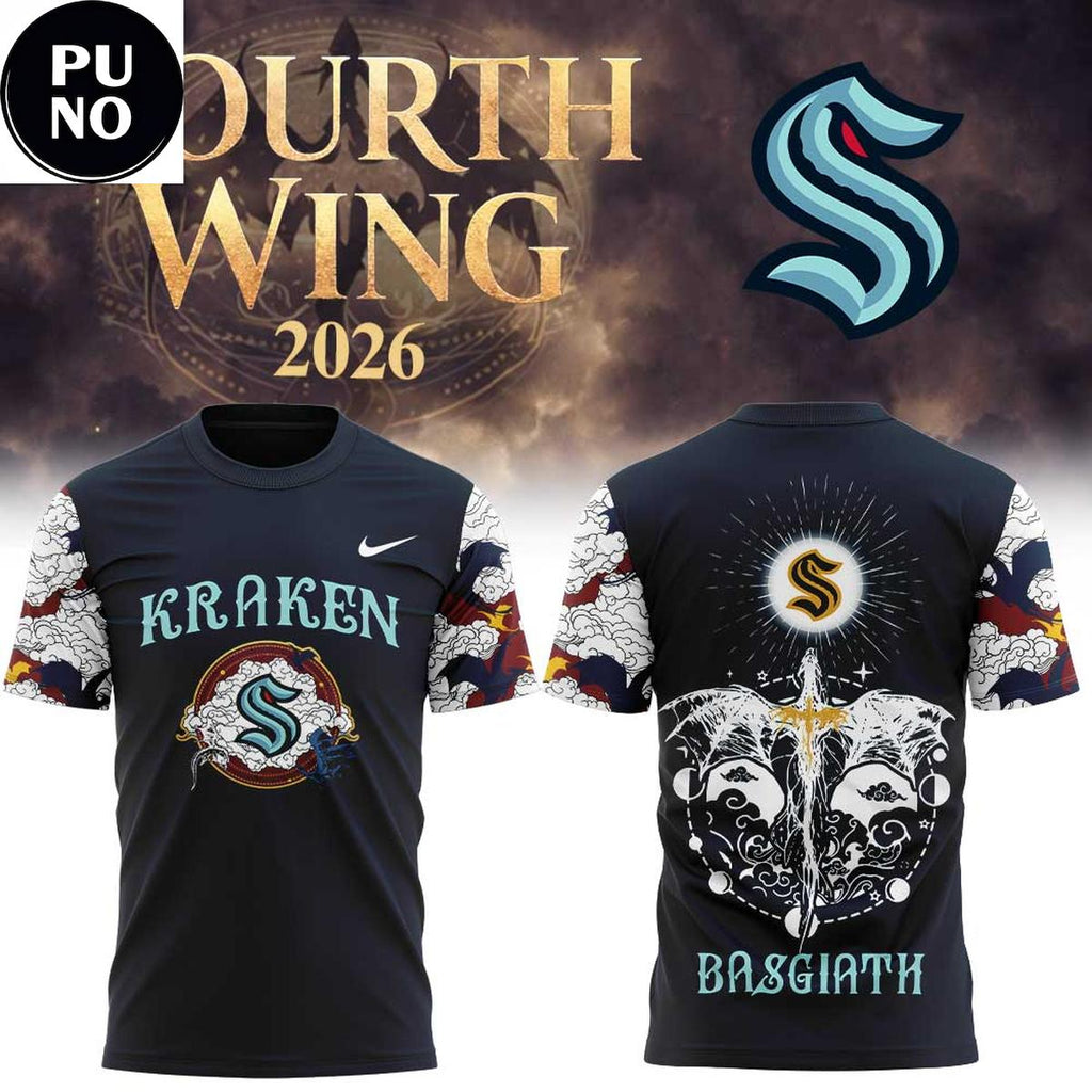 Seattle Kraken x Fourth Wings Night 2026 Basgiath Hoodie T-Shirt
