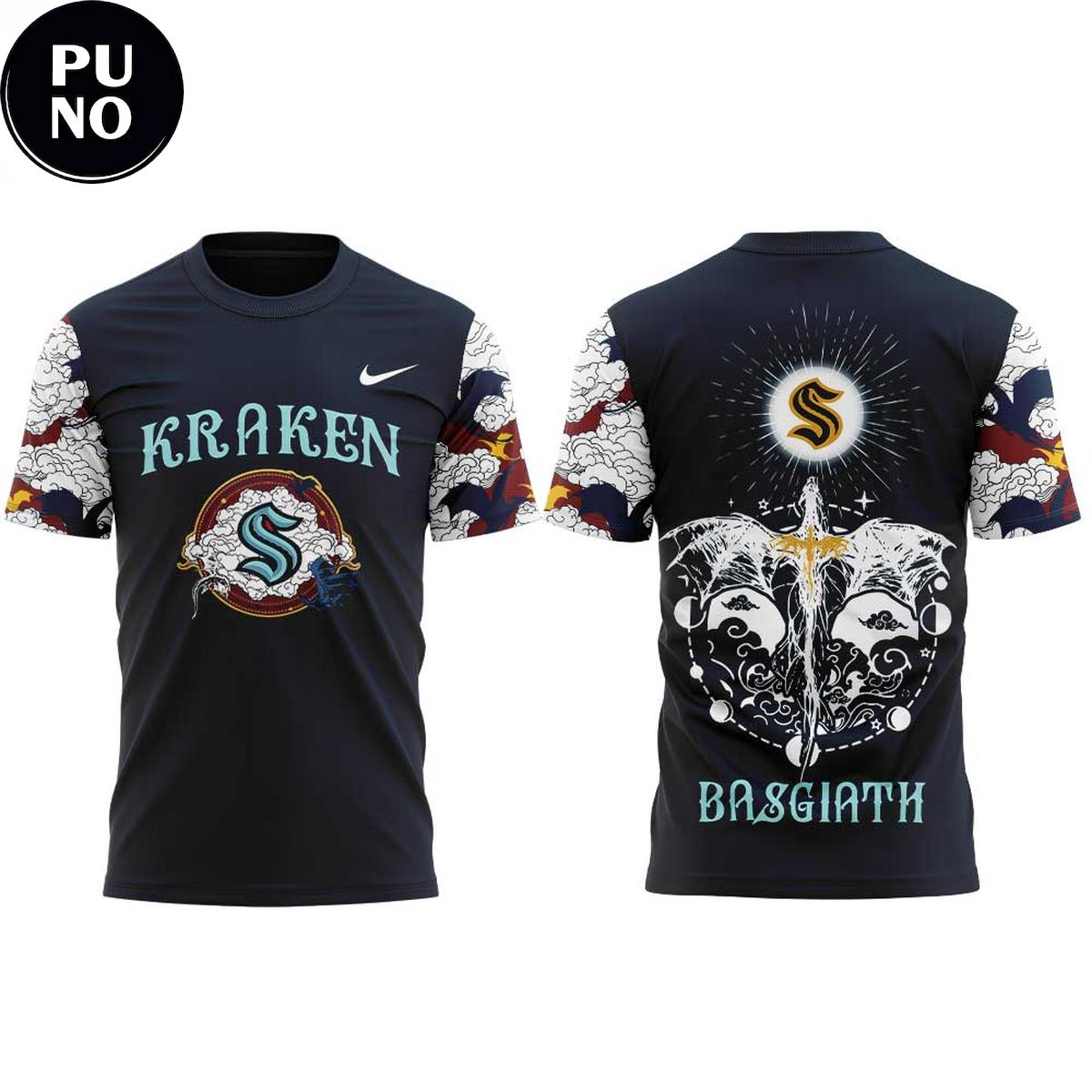 Seattle Kraken x Fourth Wings Night 2026 Basgiath Hoodie T-Shirt