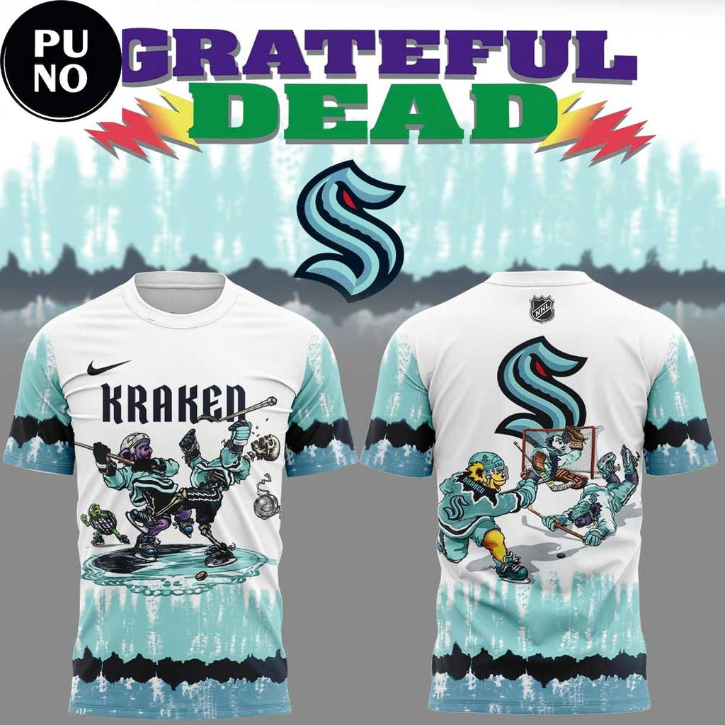 Seattle Kraken x Grateful Dead 2026 Tie Dye Hoodie T-Shirt