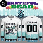 Seattle Kraken x Grateful Dead 2026 Tie Dye Personalized Hockey Jersey