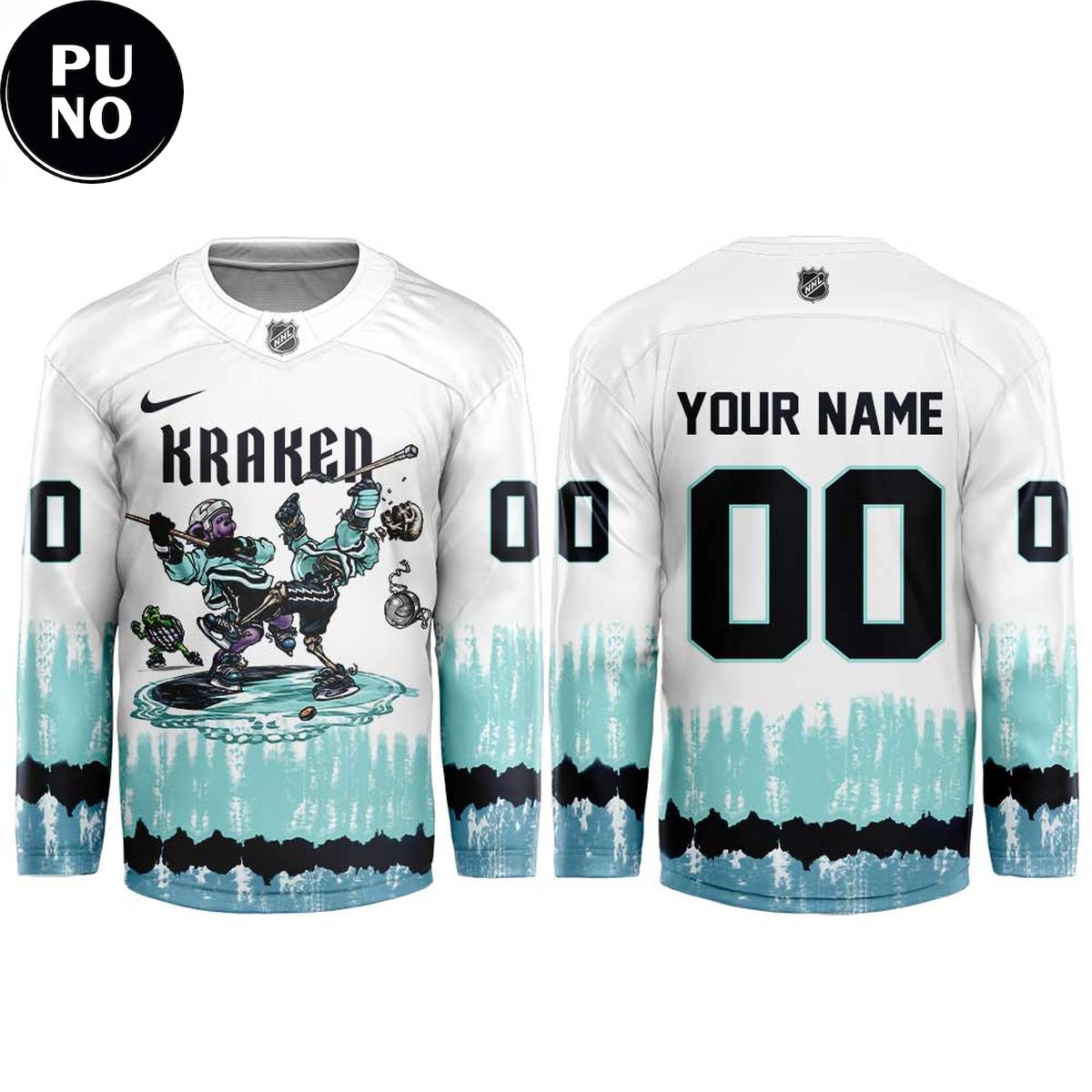 Seattle Kraken x Grateful Dead 2026 Tie Dye Personalized Hockey Jersey