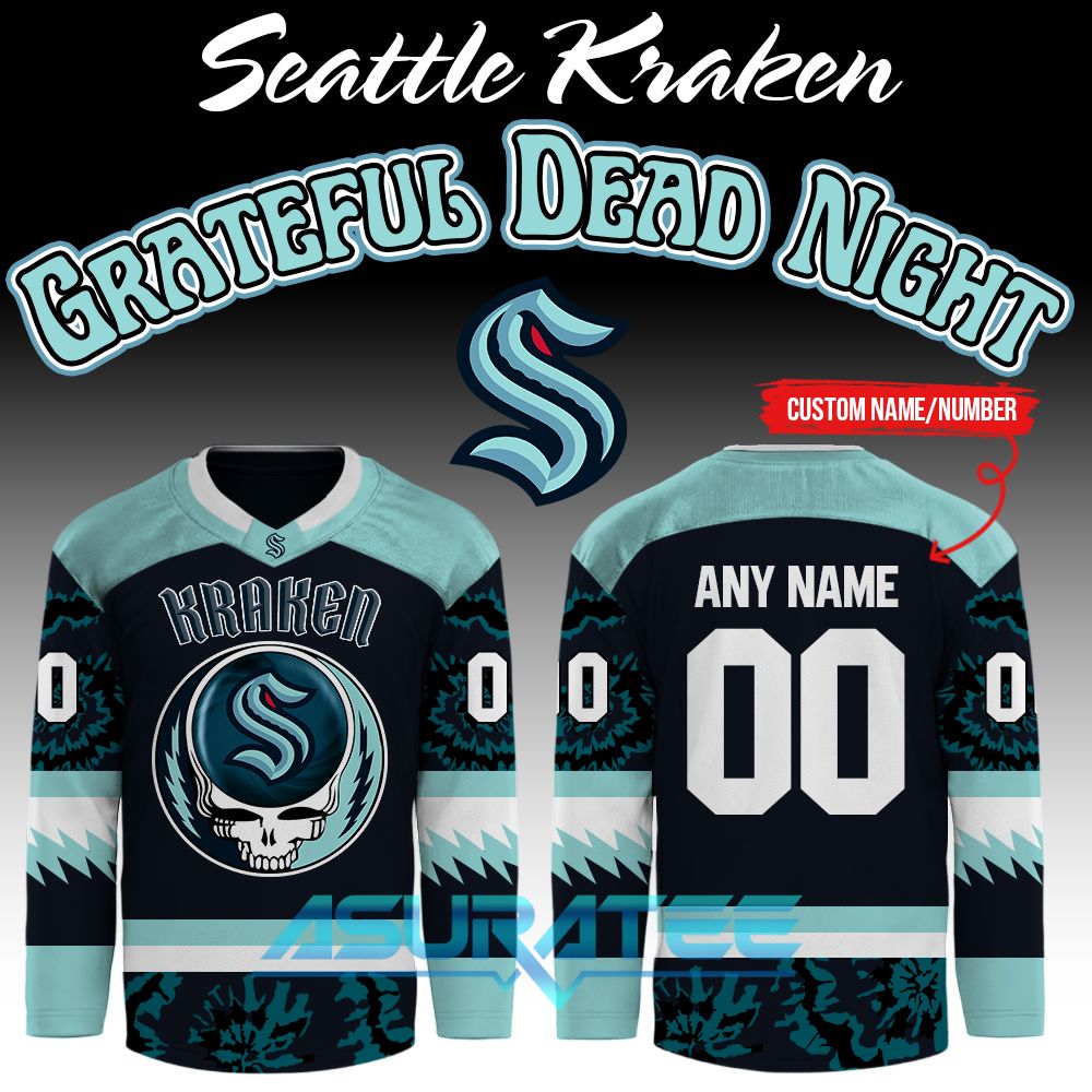 Seattle Kraken x Grateful Dead Night Collab 2026 Hockey Jersey