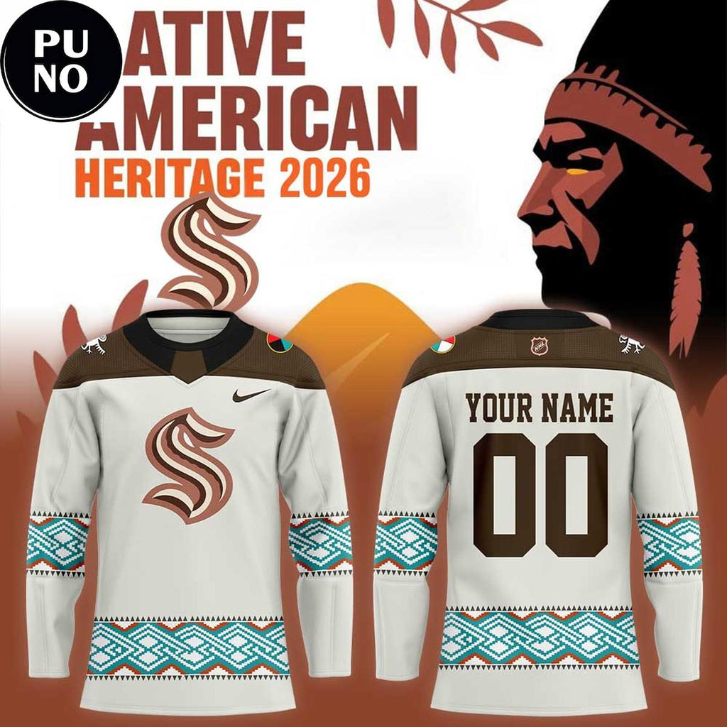 Seattle Kraken x Native American Heritage Night 2026 Personalized Hockey Jersey