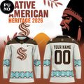 Seattle Kraken x Native American Heritage Night 2026 Personalized Hockey Jersey