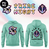 Seattle Kraken x Pride Night 2026 Common Thread Mint Hoodie T-Shirt