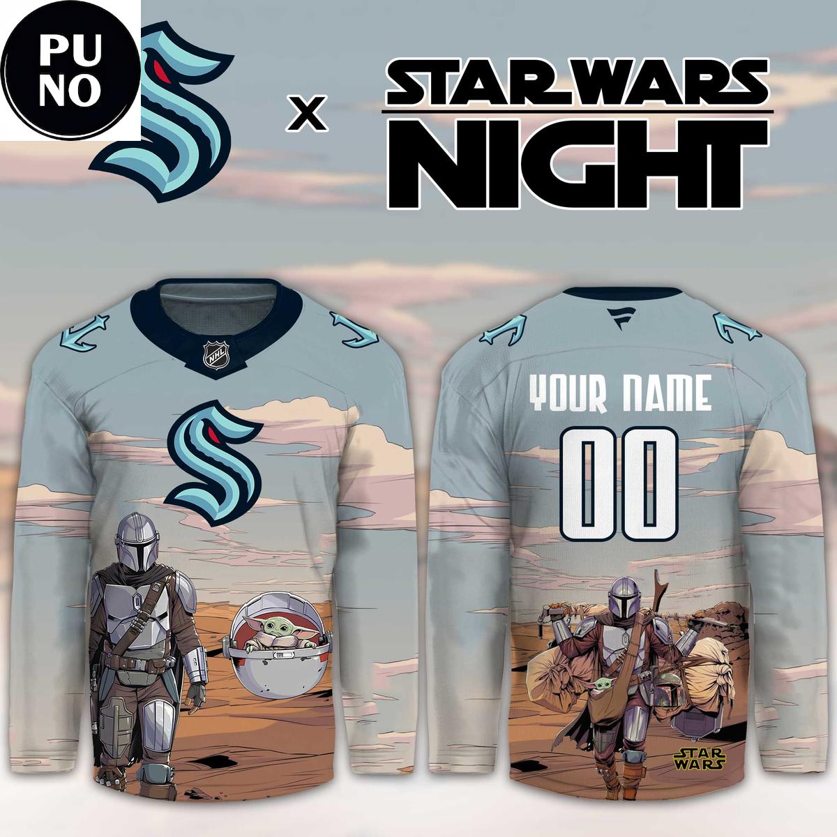 Seattle Kraken x Star Wars Night 2026 Personalized Hockey Jersey