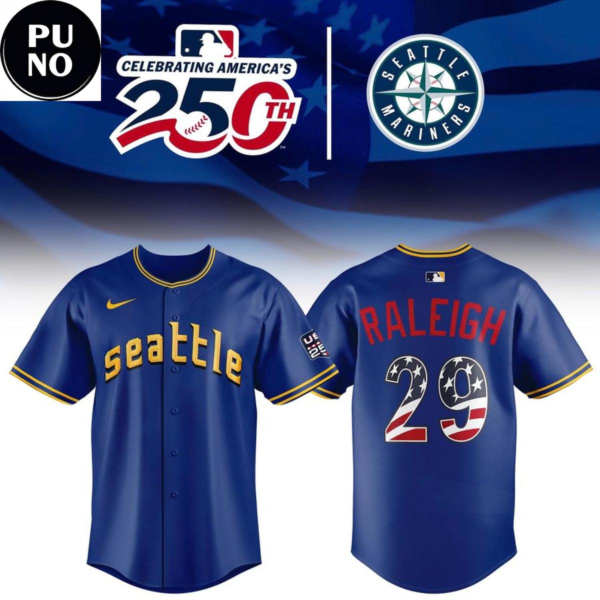 Seattle Mariners 2026 Celebrating USA 250 Personalized Baseball Jersey