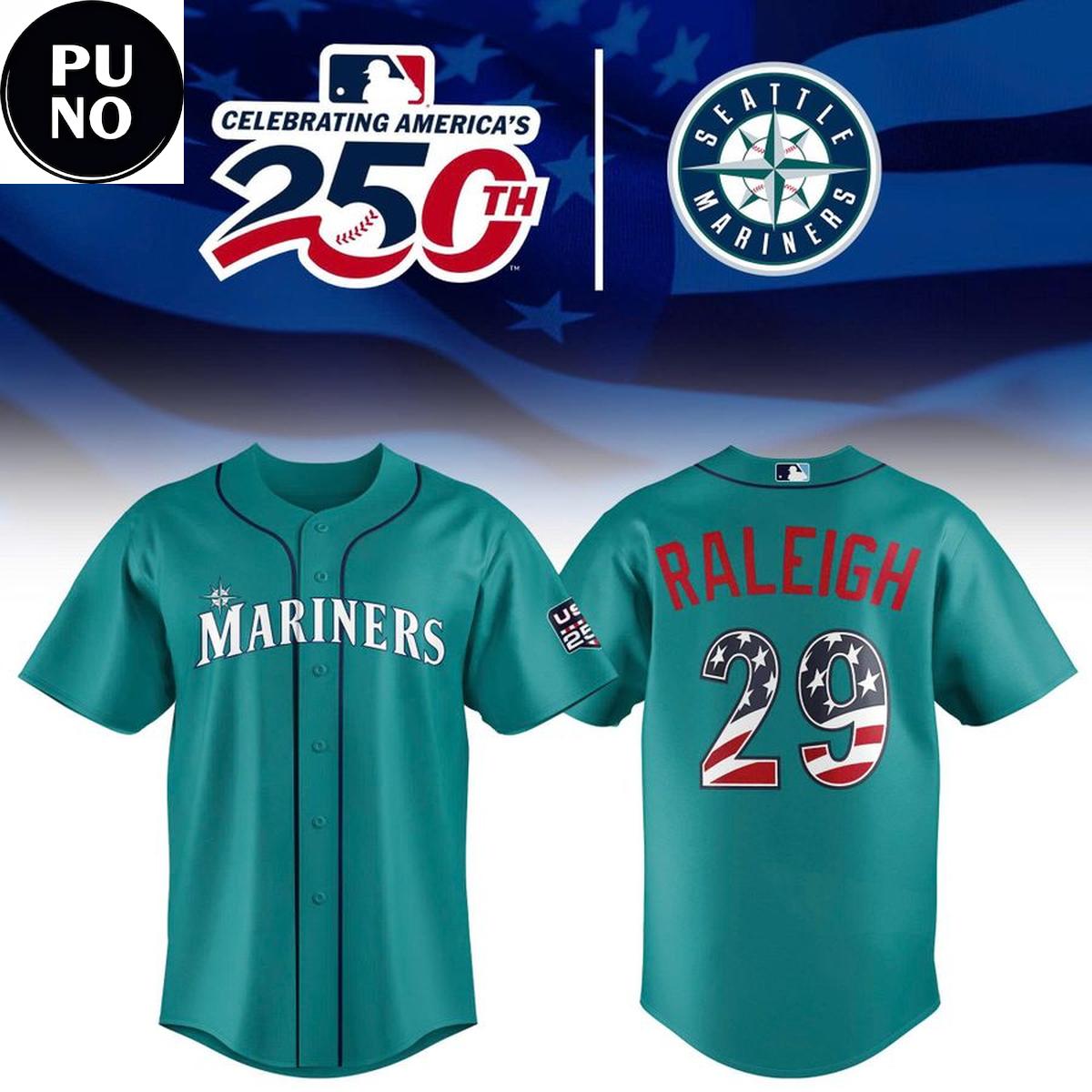 Seattle Mariners 2026 Celebrating USA 250 Personalized Baseball Jersey