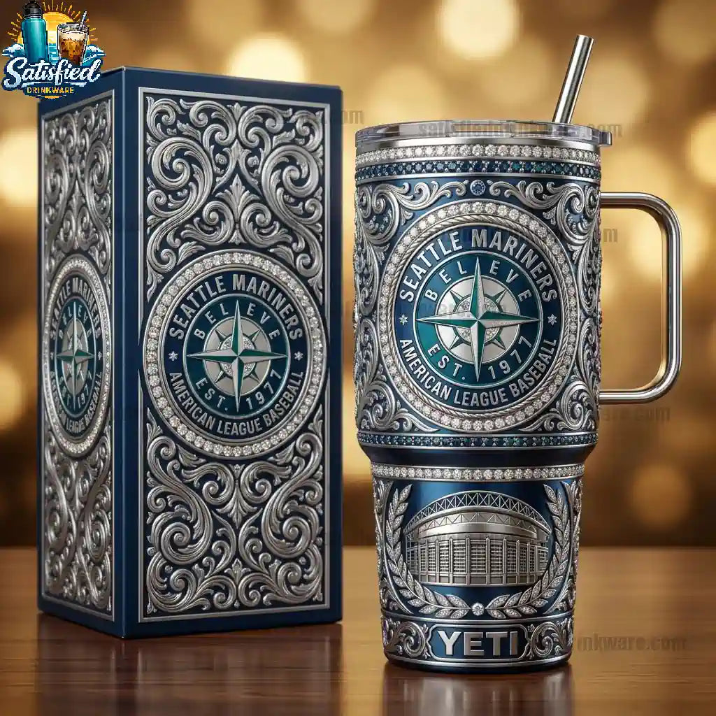 Seattle Mariners 40oz Baseball Gift Stainless Steel Tumbler 2026