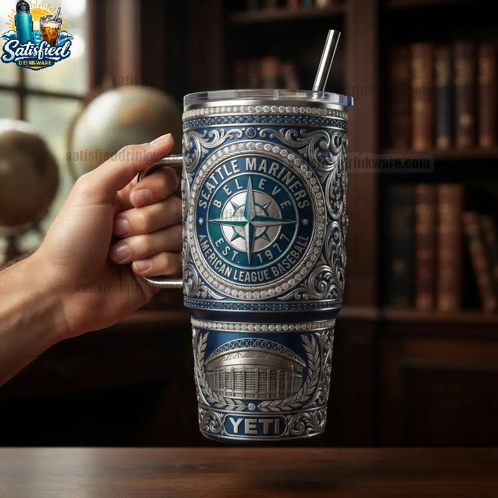 Seattle Mariners 40oz Baseball Gift Stainless Steel Tumbler 2026