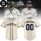 Seattle Mariners Steelheads 2026 Sunday Heritage Cream Personalized Jersey