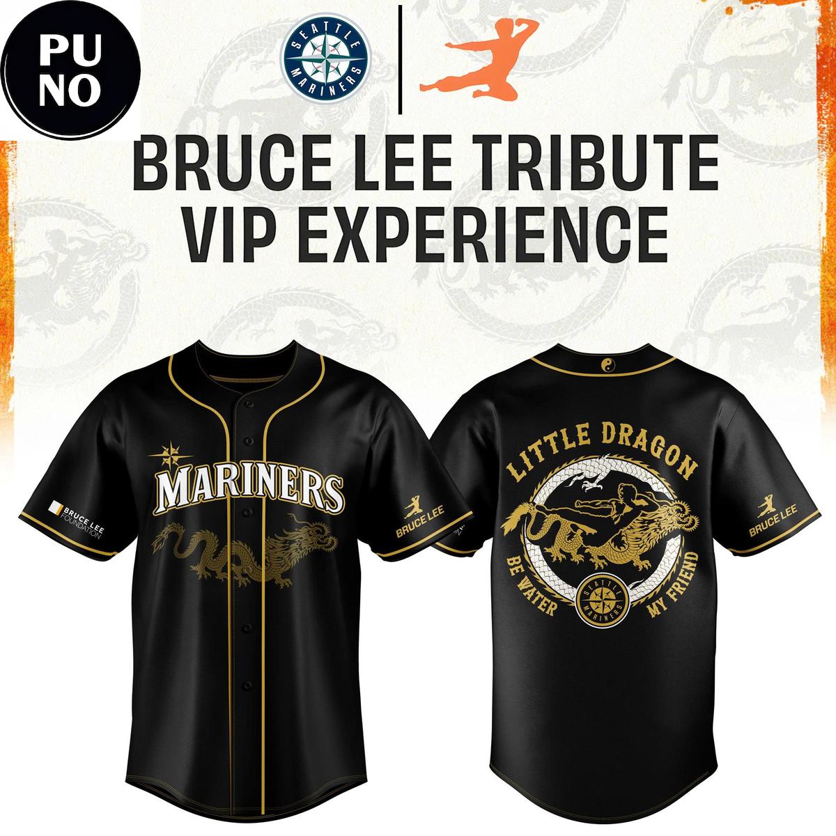 Seattle Mariners x Bruce Lee Foundation 2026 Little Dragon Baseball Jersey