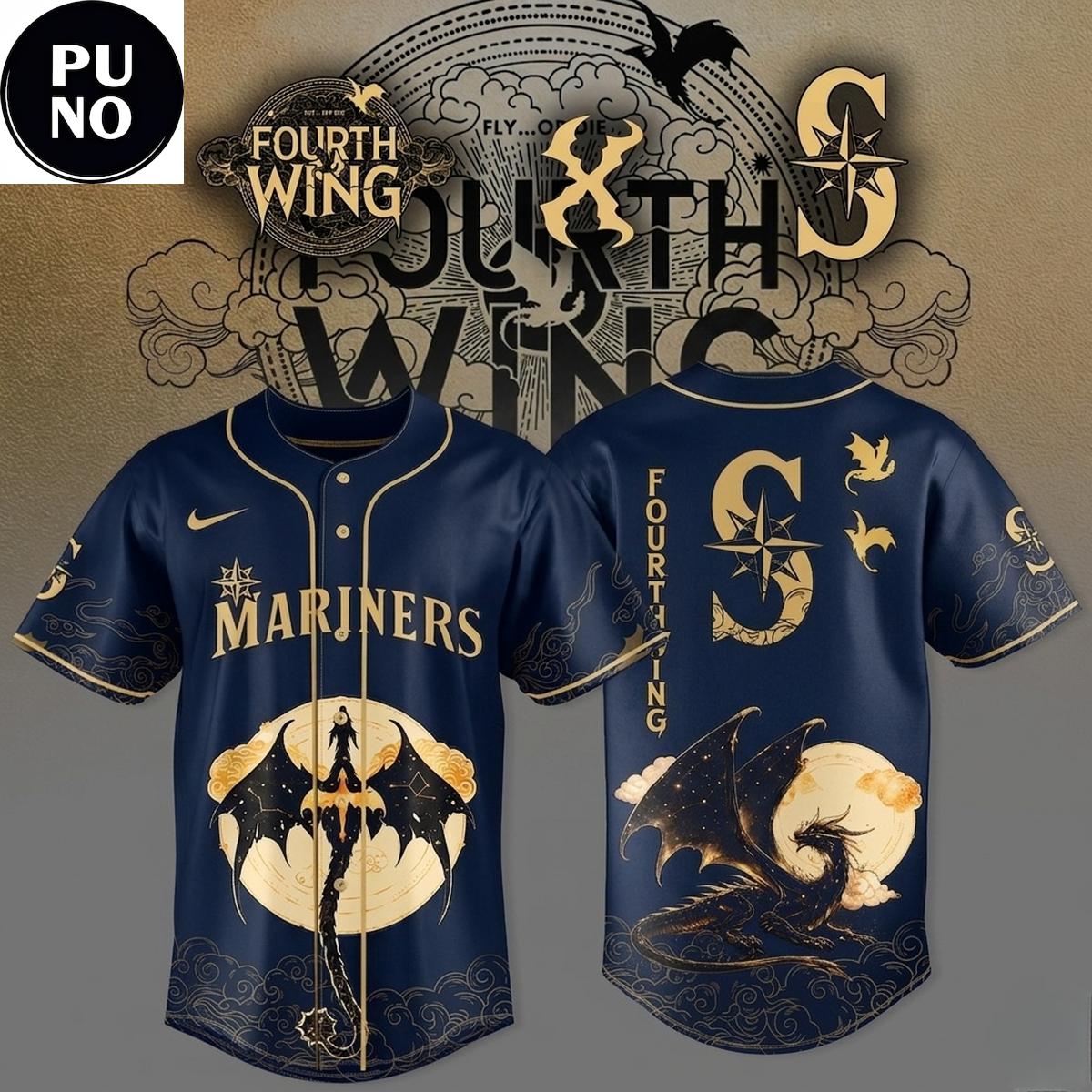Seattle Mariners x Fourth Wing Night Dragon Moon 2026 Baseball Jersey