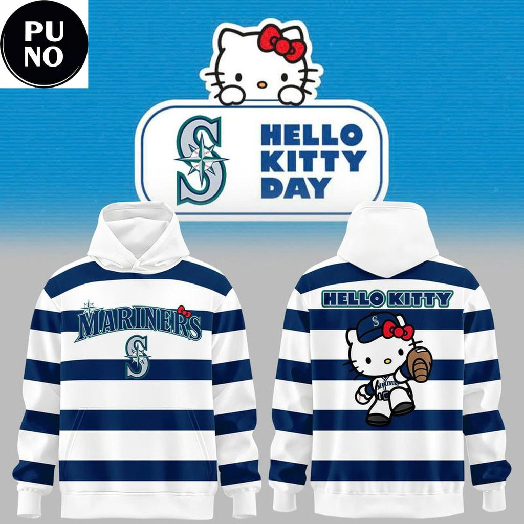 Seattle Mariners x Hello Kitty Day 2026 Horizontal Stripes Hoodie