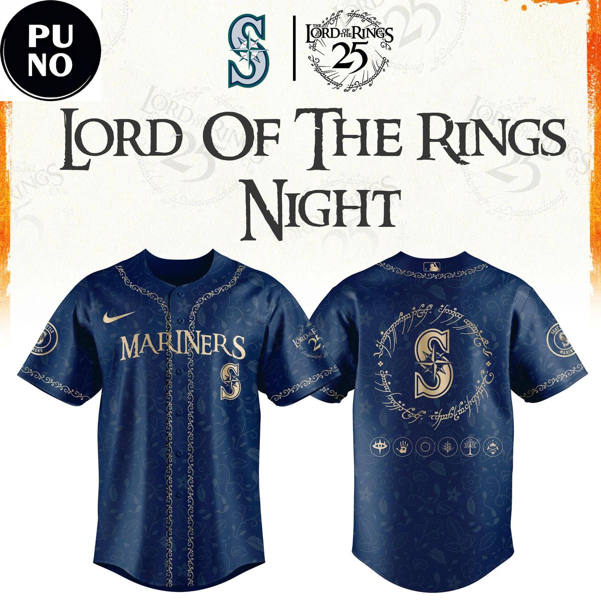 Seattle Mariners x Lord of The Rings Night 2026 Baseball Jersey