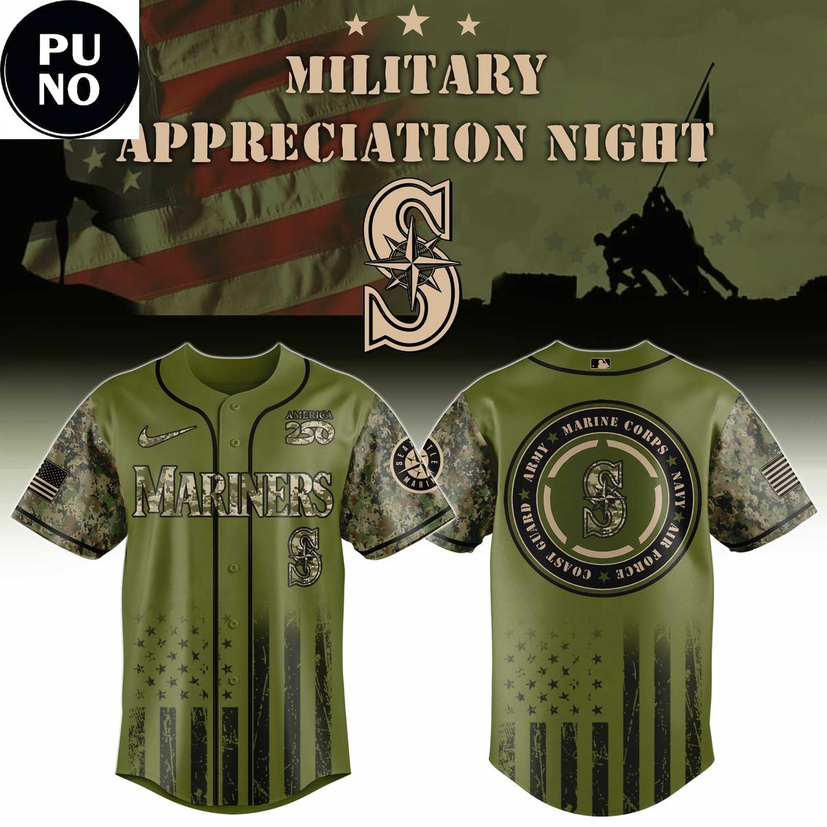 Seattle Mariners x Military Appreciation Night 2026 Baseball Jersey