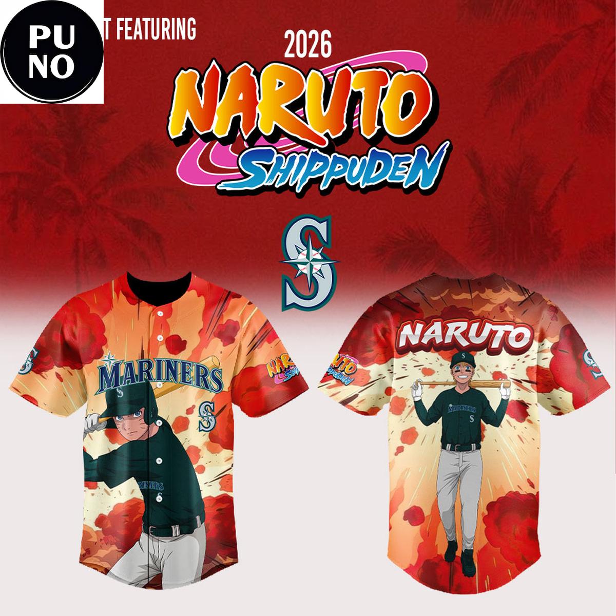 Seattle Mariners x Naruto Shippuden Anime Night 2026 Baseball Jersey