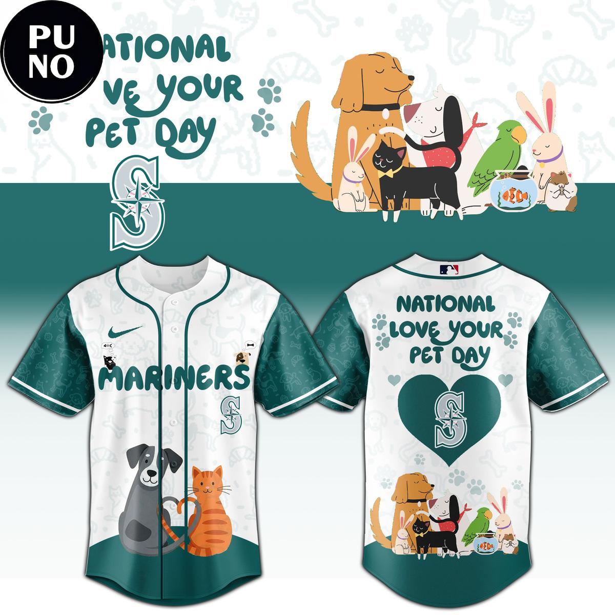 Seattle Mariners x National Love Your Pet Day 2026 Baseball Jersey