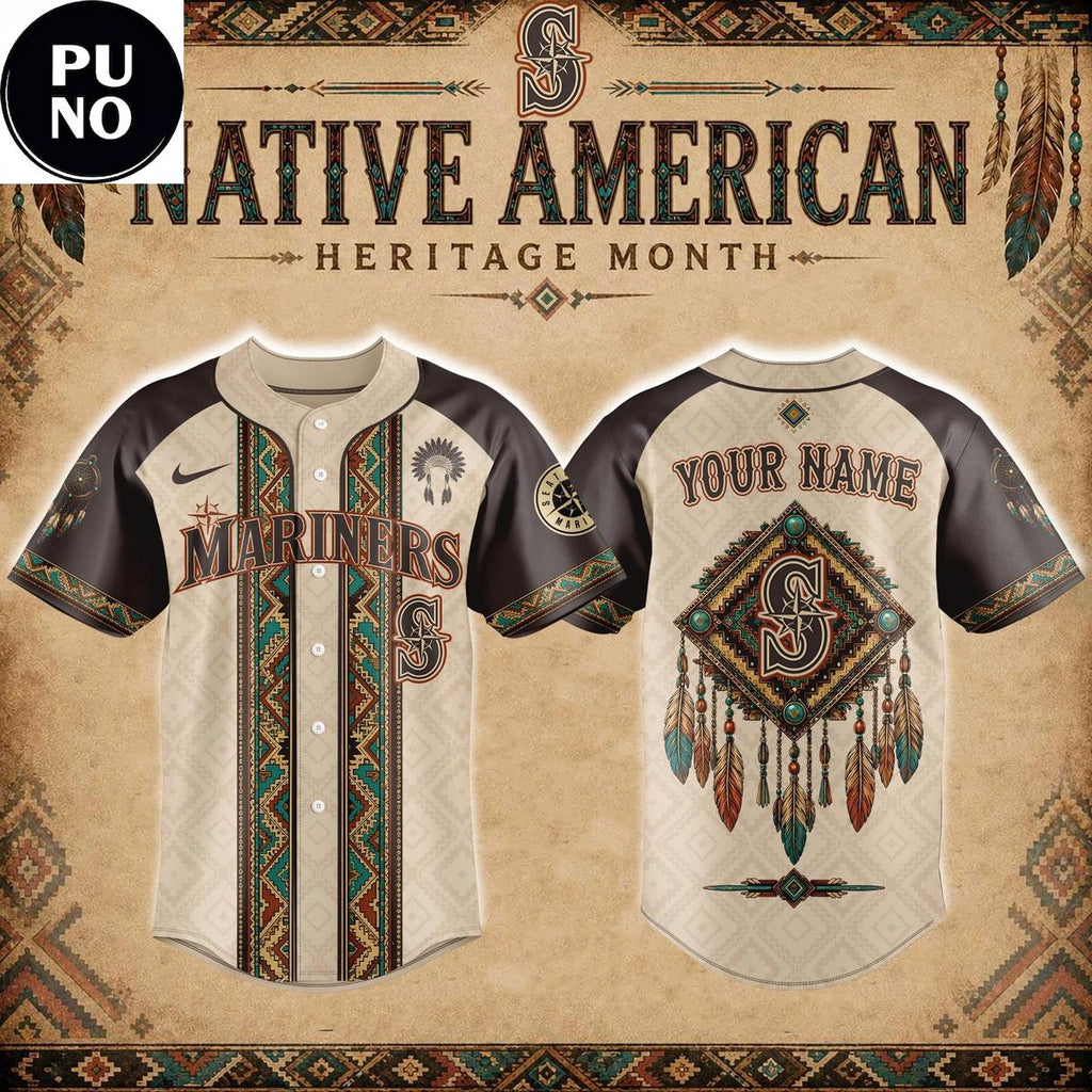Seattle Mariners x Native American Heritage 2026 Personalized Baseball Jersey