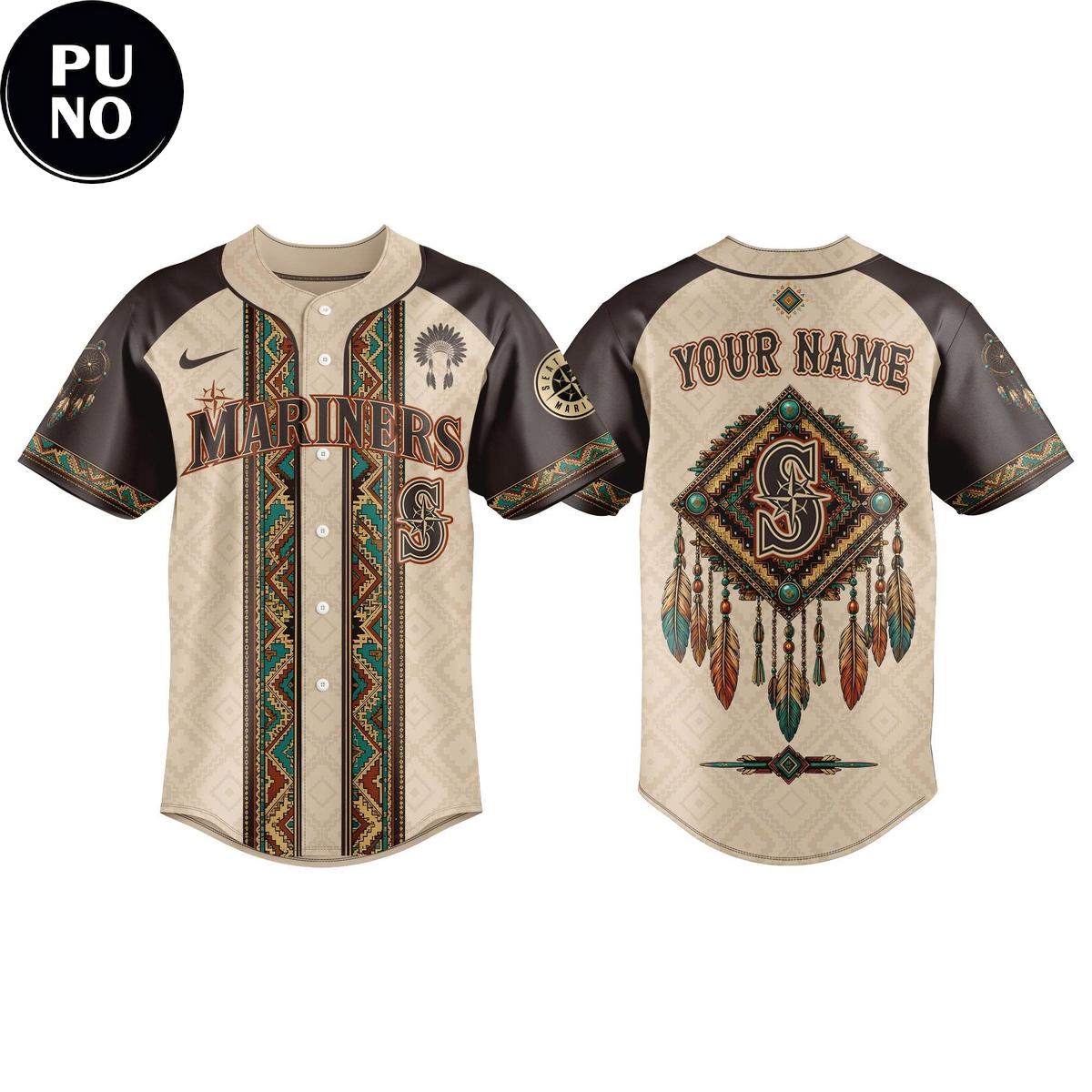 Seattle Mariners x Native American Heritage 2026 Personalized Baseball Jersey